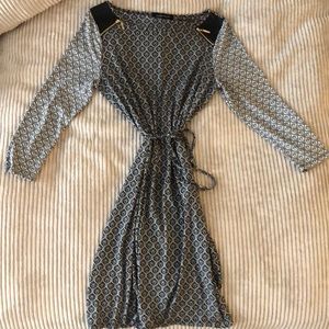 Long sleeve silk dress